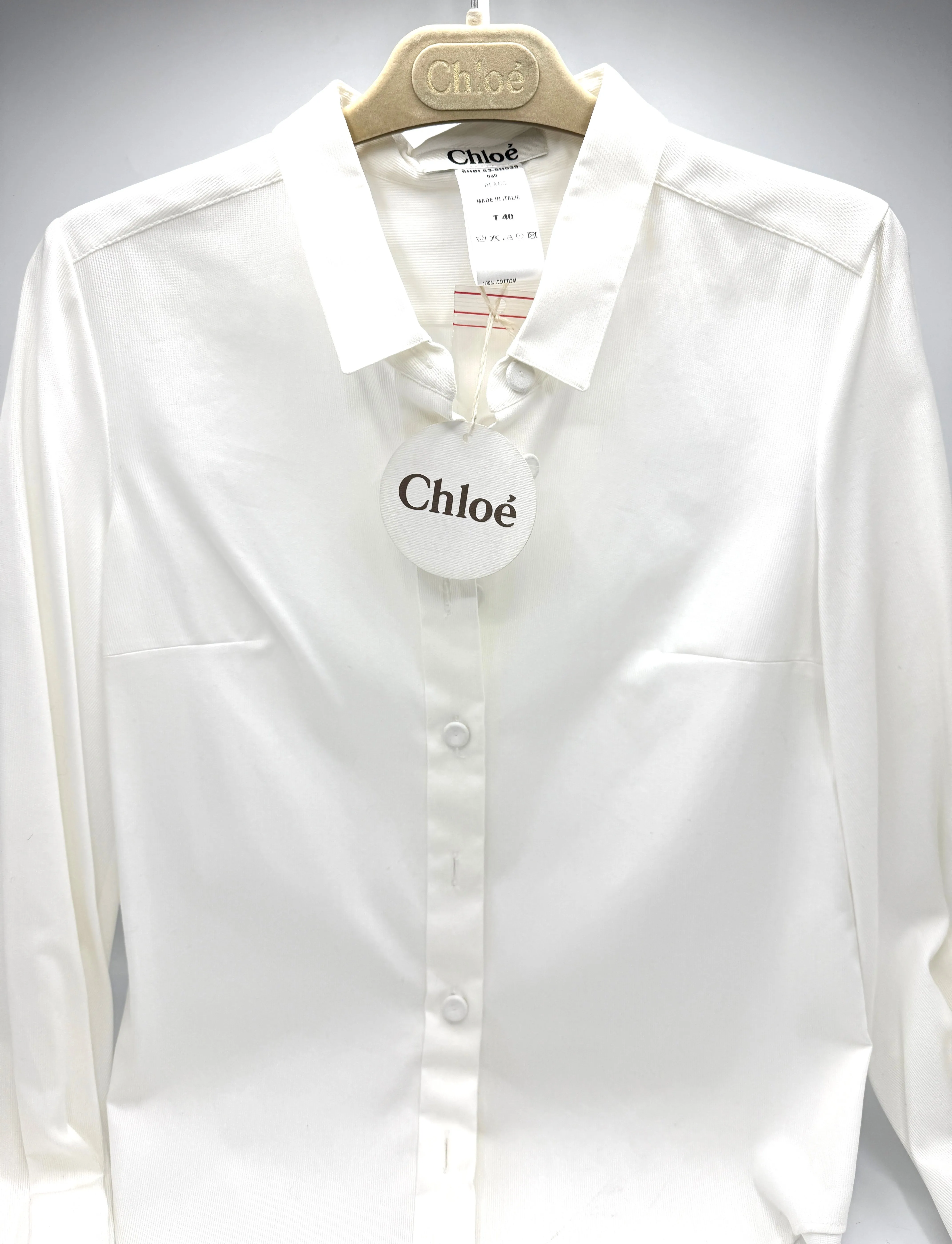 White Trimmed Button Down Shirt Sz 40