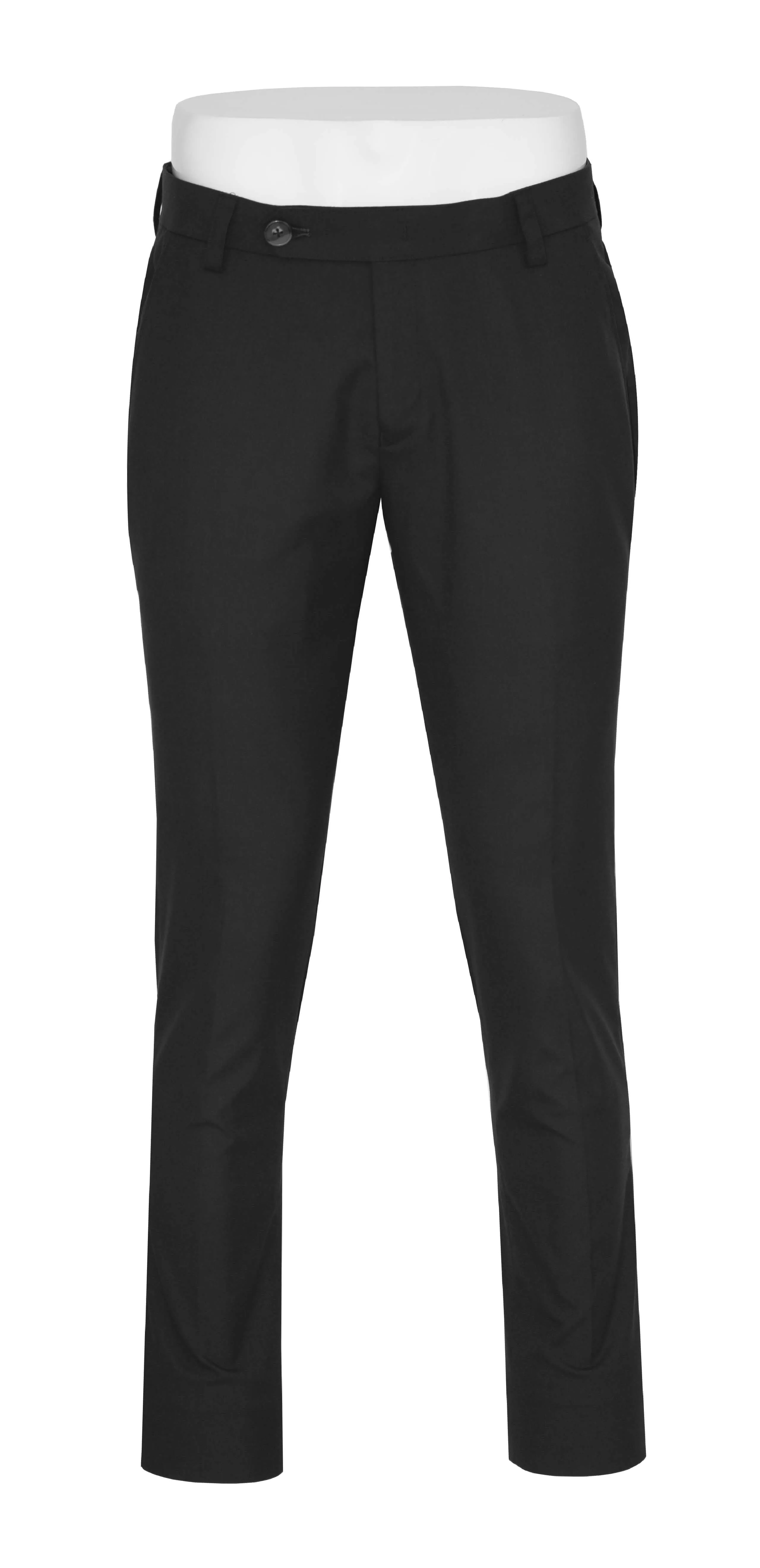WOOL ESSENTIAL BLACK SLIM-FIT SUIT FOR MEN